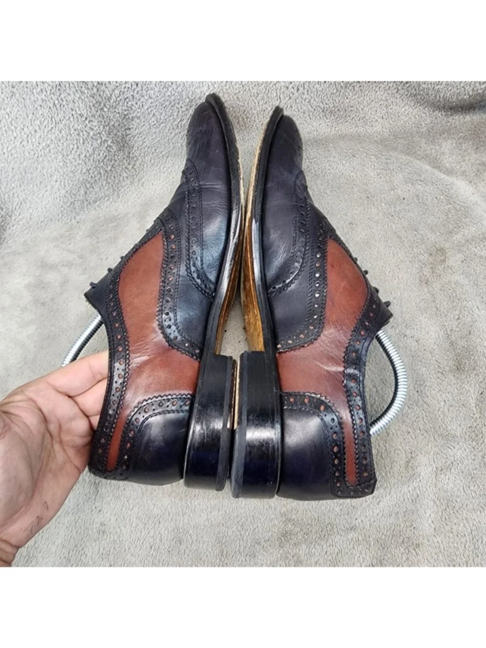 Messico Shoes Mens Size 10 Black Leather Lace Up Brogue Oxford *Read*